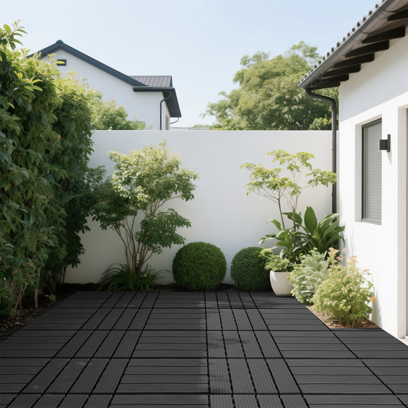 Dalles de terrasse emboîtables en plastique, Gris