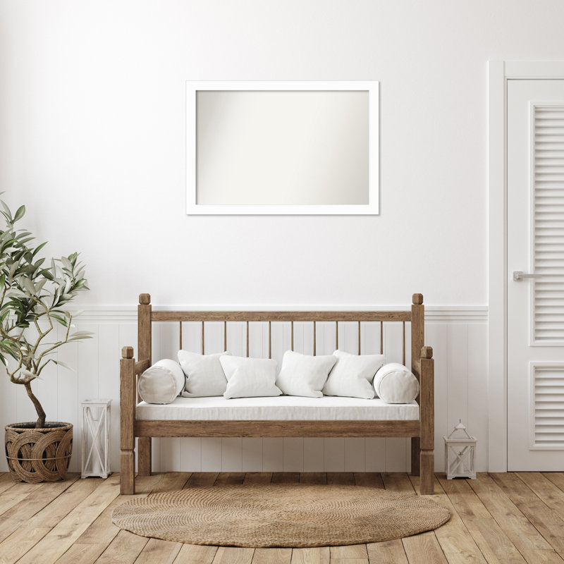 Miroir mural Jillissa, 30,5 po x 41,5 po, Blanc, Rectangle