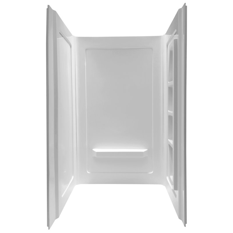 Paroi de douche à trois panneaux H 74 po x P 48 po Rose