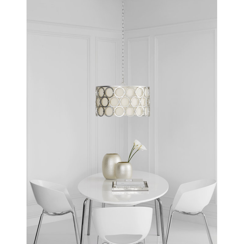 Alexandra 4 - Light Chandelier, Burnished Silver Leaf, 15.25" H x 24.75" W x 24.75" D