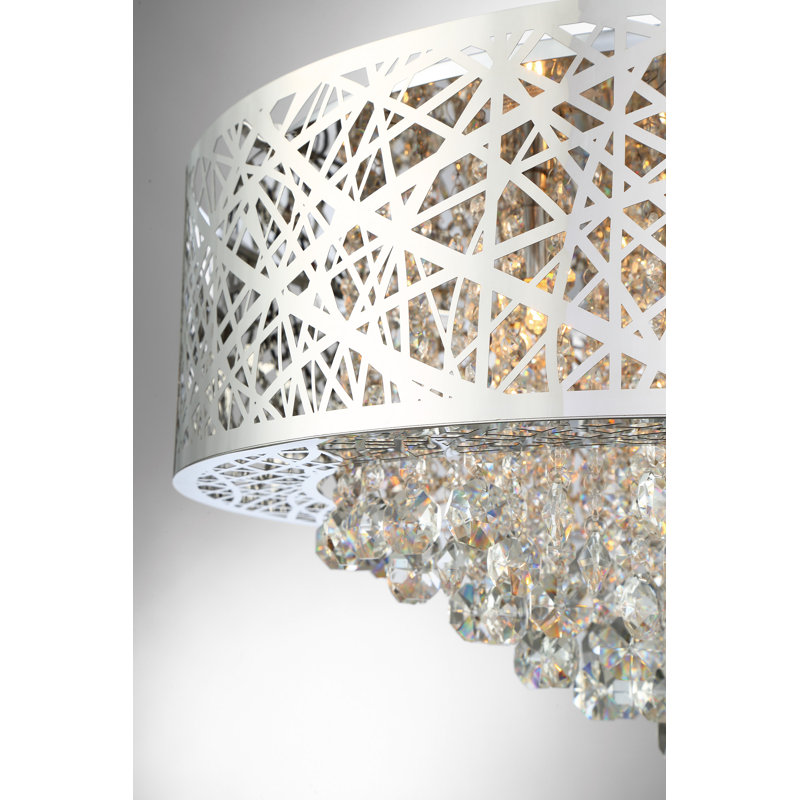 Lustre tambour en cristal 6 lumières Doby