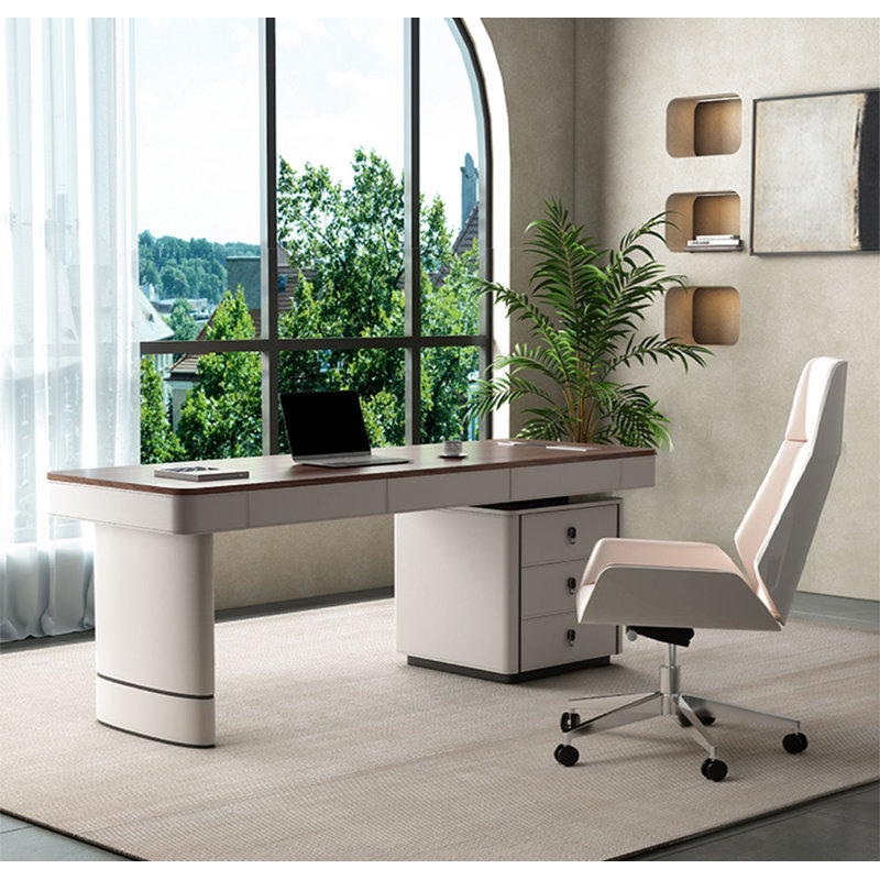 Bureau moderne en bois massif de luxe simple et moderne, H 29,53 po x l 55,12 po x P 27,56 po