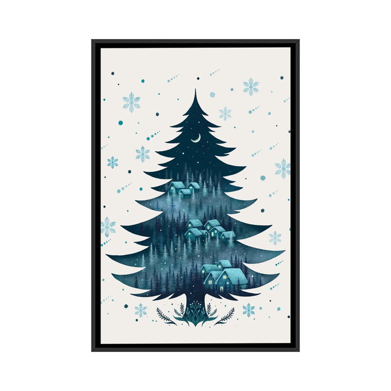 «Silent Night», reproduction d'art sur toile encadrée, H 48 po x l 32 po, Impression encadrée sans passe-partout, Noir