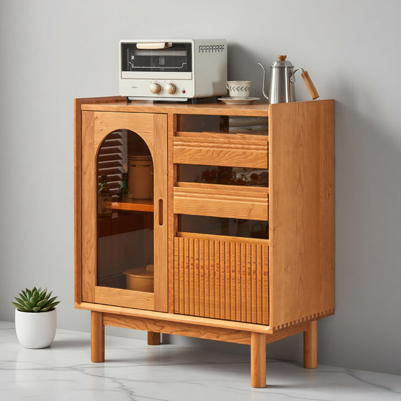 Commode d'appoint multifonctionnelle en bois massif, H 35,43 po x l 31,49 po x P 15,74 po