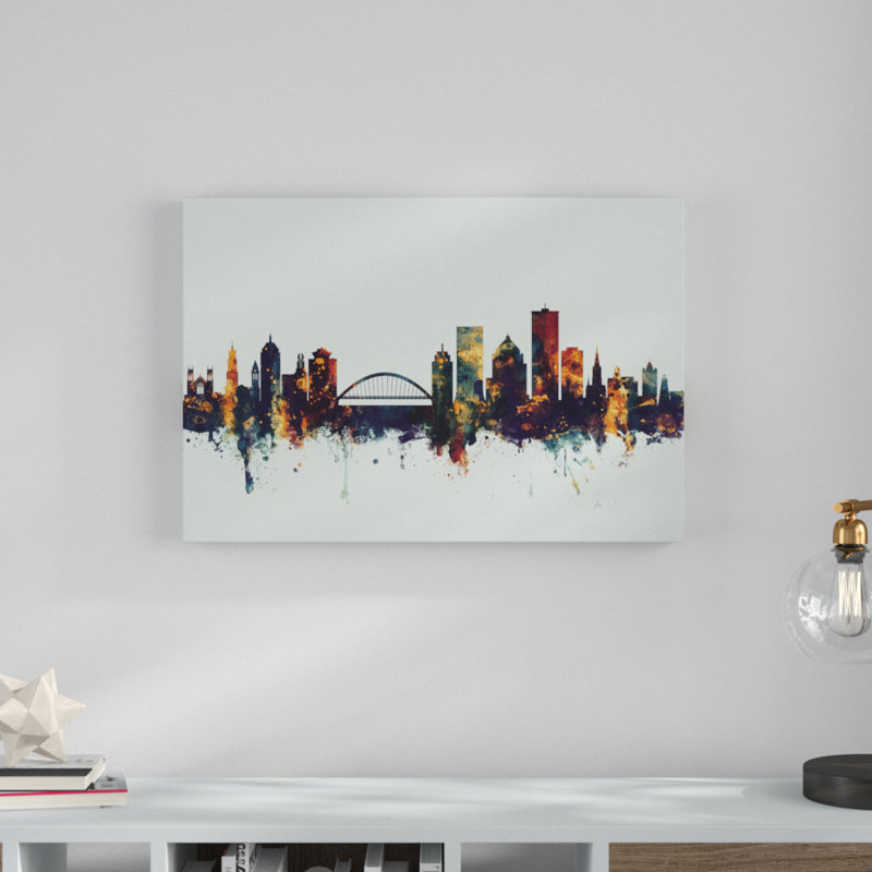 " Rochester New York Skyline IV " by Michael Tompsett, 12" H x 19" W x 2" D
