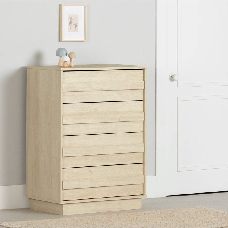Bleached Oak Contemporary 4-Drawer Nursery Chest