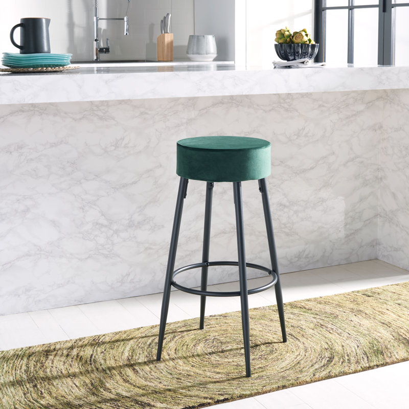 Tabouret de bar 30 po Arlandria, Velours vert malachite