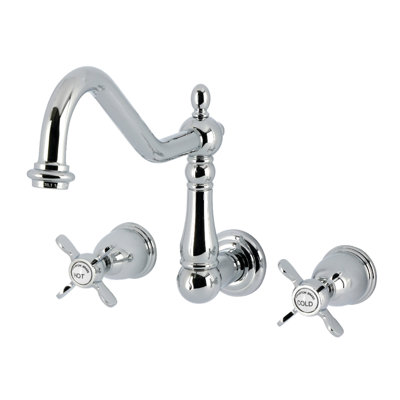 Kingston Brass Bel-Air Double-Handle 3-Hole Wall-Mount Kitchen Faucet