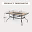 Rectangular Metal Outdoor Dining Table With Umbrella Hole , 152.4cm cm W 96.5cm cm D