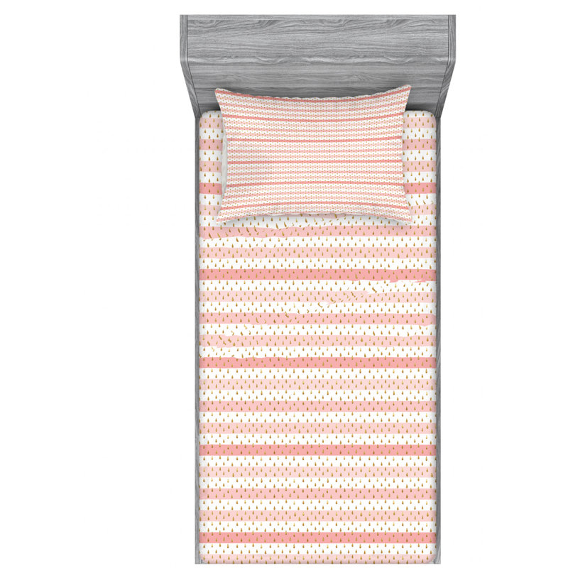 Microfiber Striped Sheet Set, Twin XL Sheet Set with Fitted Sheet, Blue Stripe