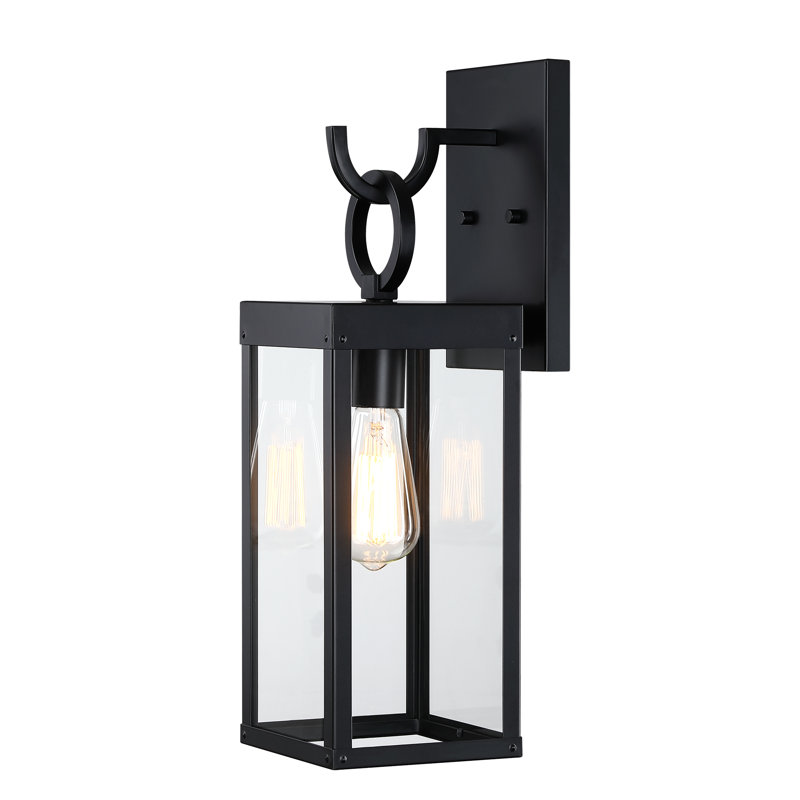 Zakiah 19.3in 1-Light Outdoor Wall Light with Matte Black Finish