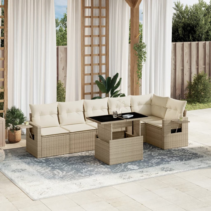 Ensemble de canapé de jardin Vidaxl beige