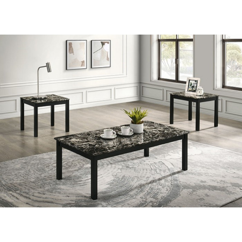 Ensemble de 3 tables basses Kline, Black/White