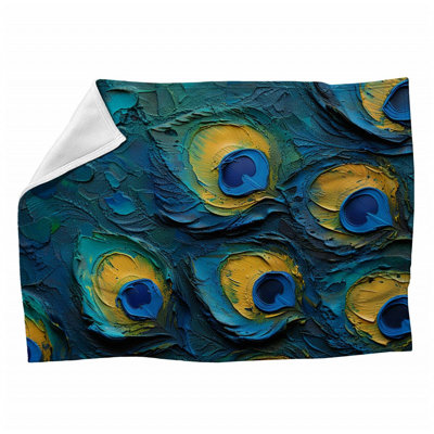 Peacock Nature Warm Machine Printed Throw Blanket