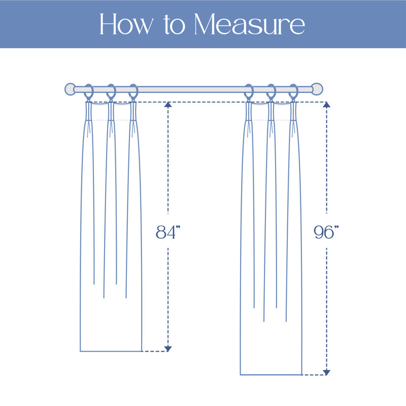 Pinch Pleat Semi-Sheer Single Curtain Panel with Rings and Clips Included, 38" W x 96" L, Navy