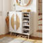 20 Pairs Shoe Storage Cabinet With 2 Doors And 8 Adjustable Shelves For Entryway