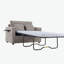 Canapé-lit simple 47,2 po Canapé-lit avec matelas pliable, table d'appoint pliable, pochette de rangement latérale et deux ports USB pour le salon, gris-brun