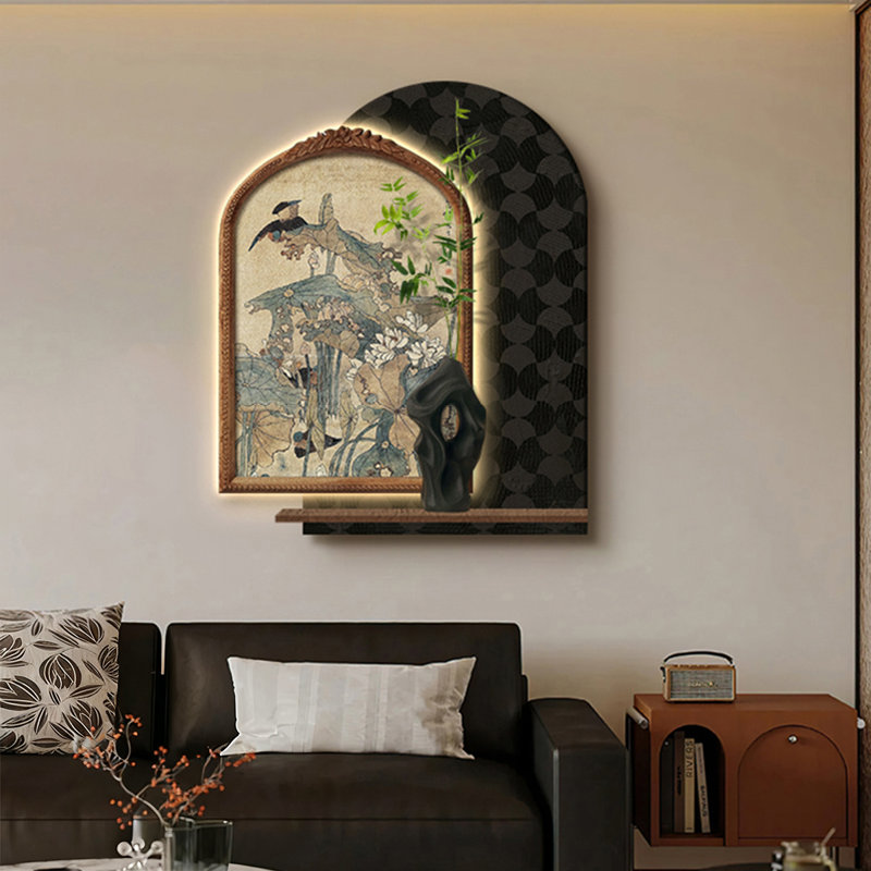 Noir, art mural grès forme libre Burlywood, H 39,37 po x l 31,5 po