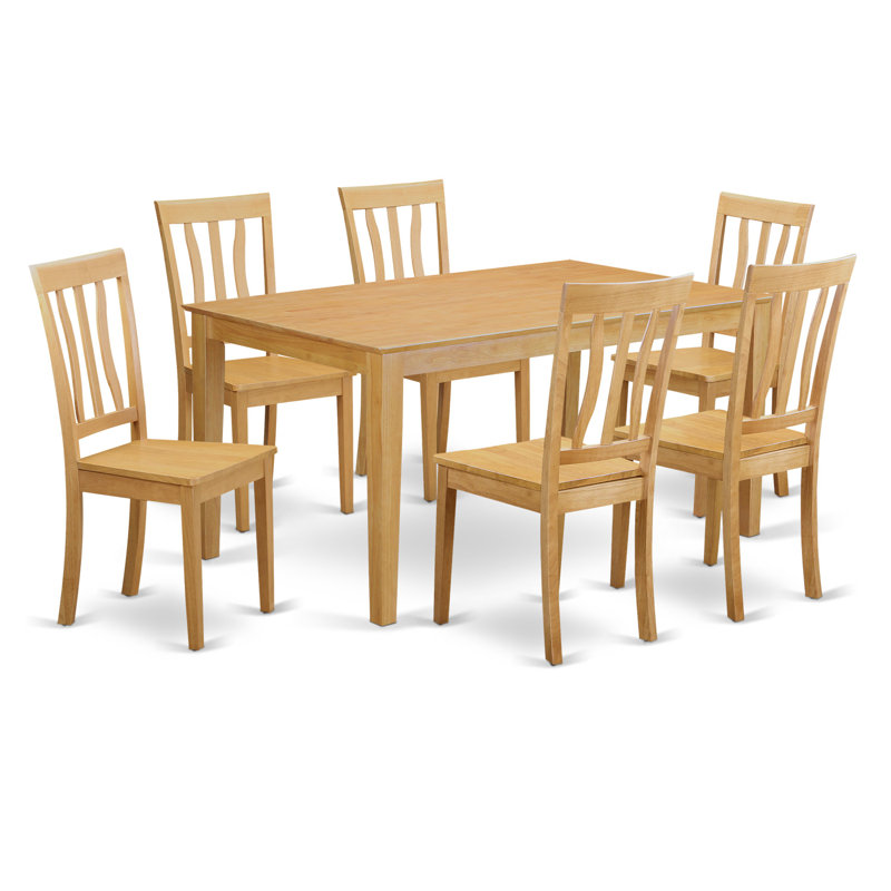 Ensemble de table de salle à manger 5 pièces moderne comprenant une table rectangulaire en bois et 4 chaises de salle à manger, chêne