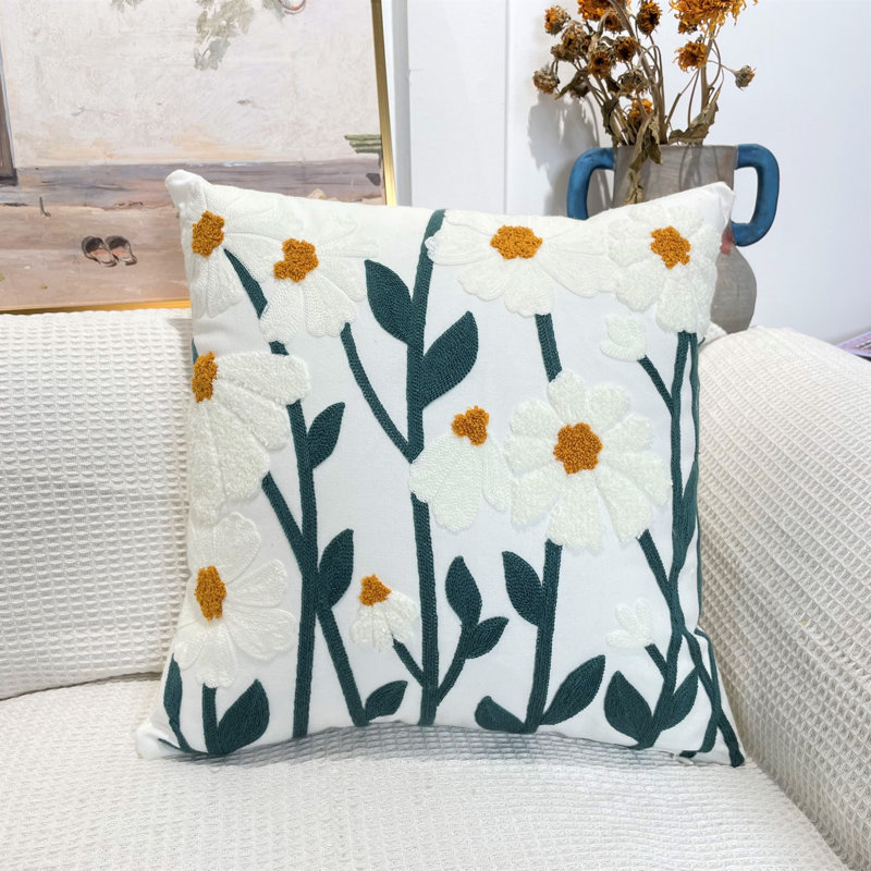 Bemidji White Square Scatter Cushion Pillow Cover