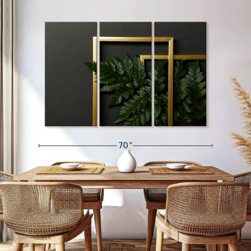 Harnek Ferns In Golden Frames, H 42 po x l 65 po
