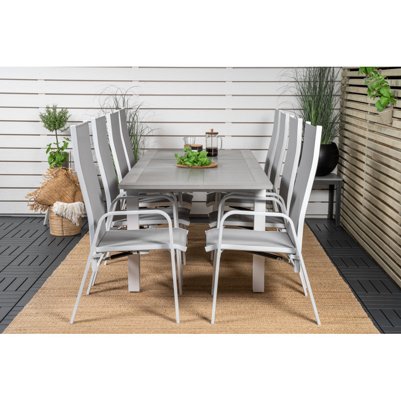 Jayesh 8 - Person Patio Dining Set with Extendable Rectangular Table