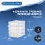 Bac de rangement de bureau et de comptoir 4 tiroirs avec couvercle d'organisation Grace Living