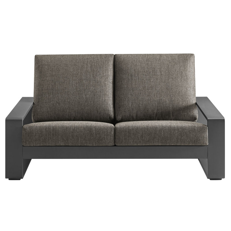 Causeuse d'extérieur en aluminium Lirienne, Gris, Fumée