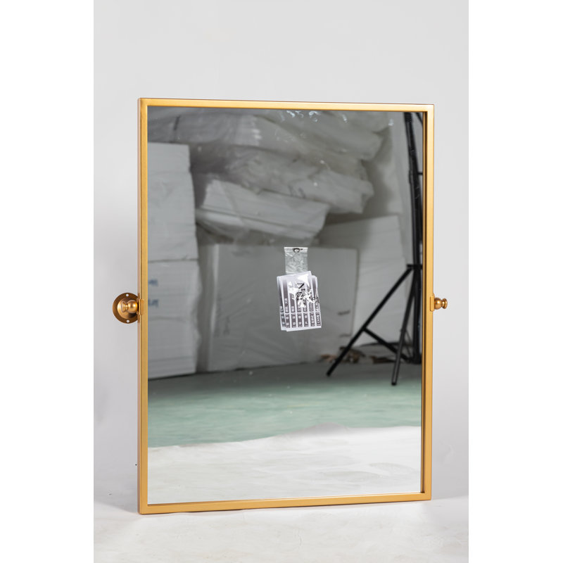 Wood Flat Mirror, Gold