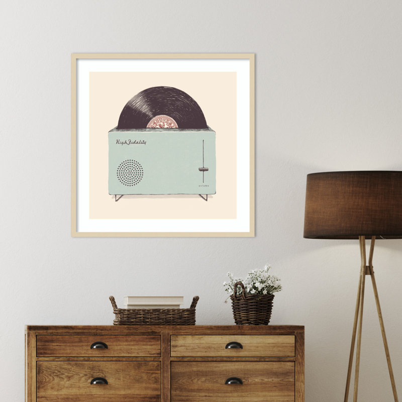 «High Fidelity» par Florent Bodart, reproduction d'art encadrée en bois, Svelte naturel