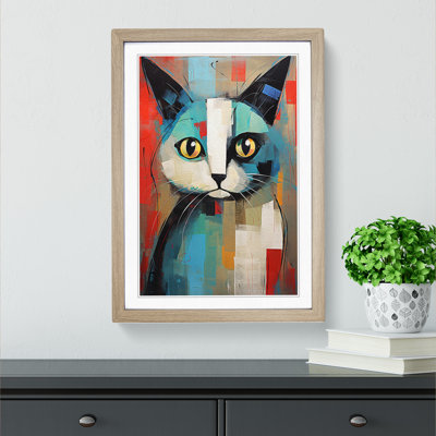 XYZ-FRM-V1223-5368 Ragdoll Cat Expressionism No.2 - Single Picture Frame Print on Wood
