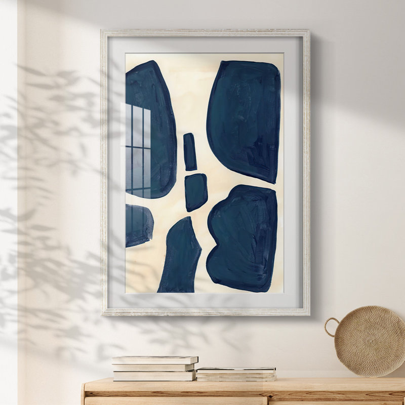 Pièces bleues II - impression encadrée, H 19,5 po x l 16,5 po, Blanc