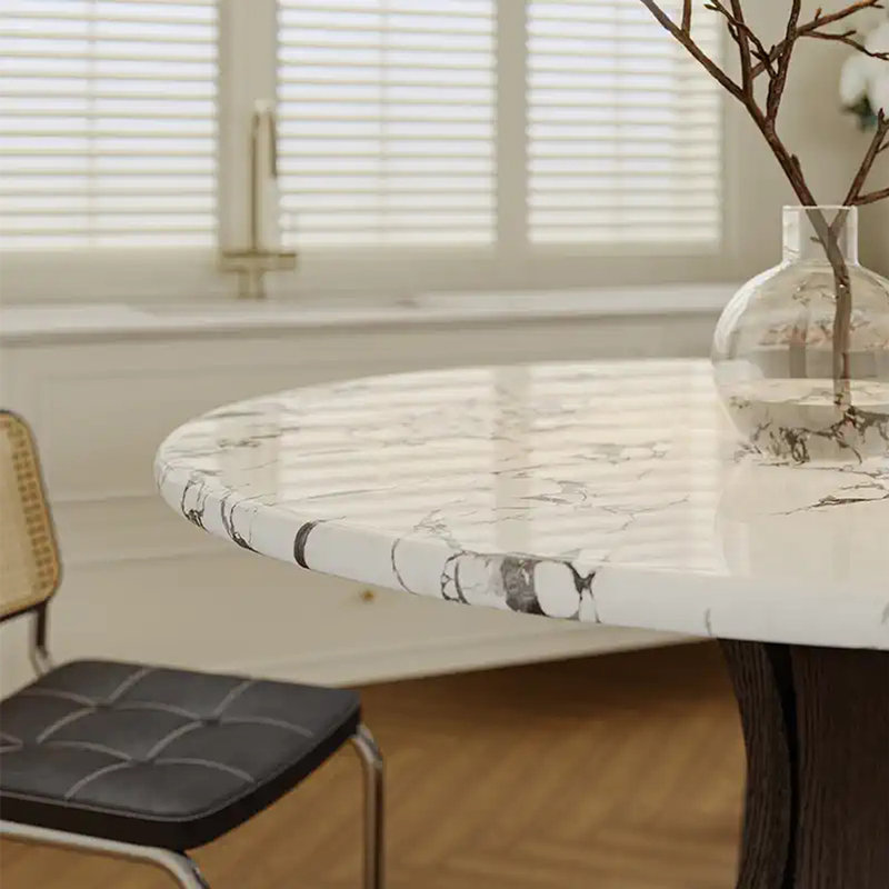 Ensemble de table de salle à manger moderne en faux marbre