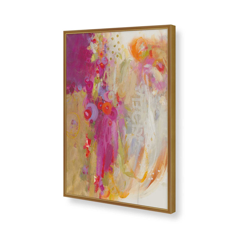 Reproduction d'art sur toile, "From What I Gather" par Janet Itsne, Impression sur cadre ouvert sans papier mat, Doré