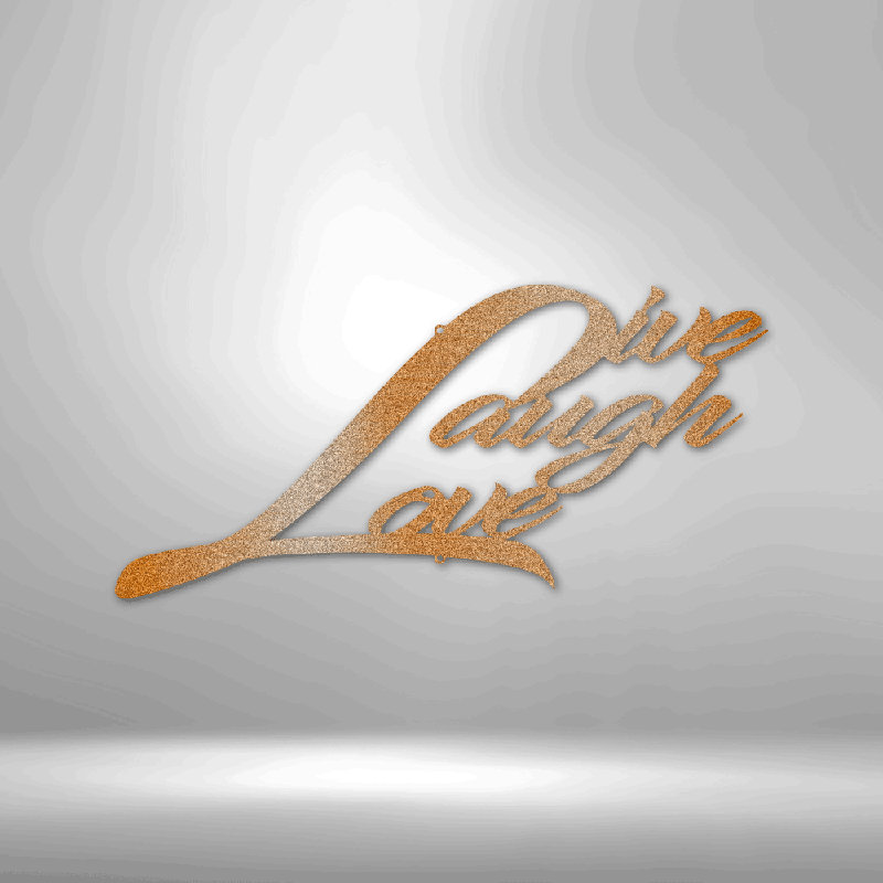 Décoration murale en métal Live Laugh Love, H 17 po x l 17,5 po x P 0,5 po, Cuivre