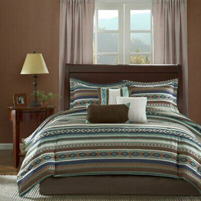 White/Brown 7 Piece Comforter Set