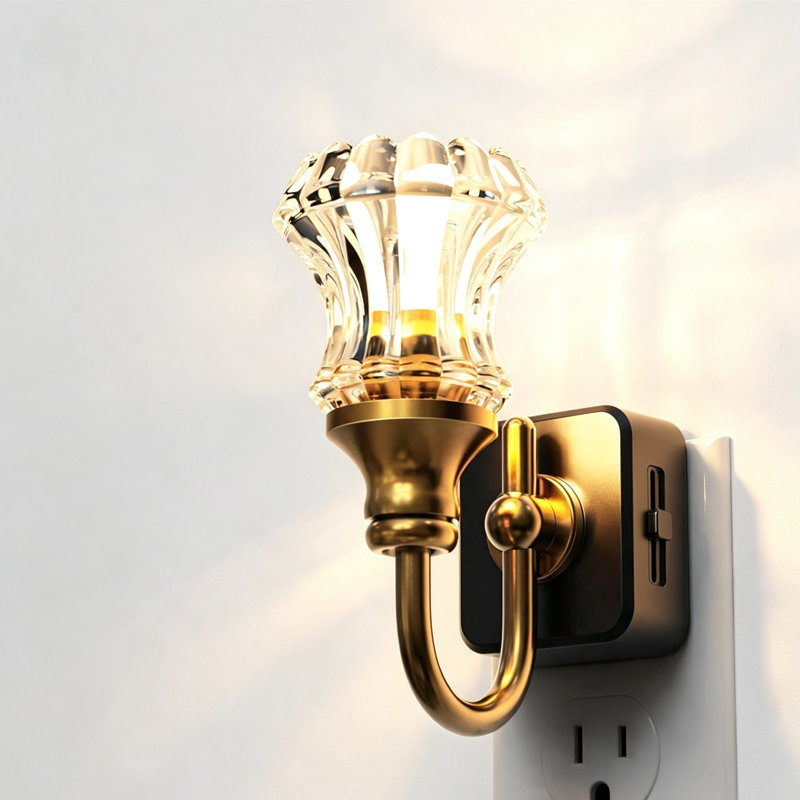 Dusk to Dawn Sensor Night Light Plug in Wall,Warm White Dimmable LED Floral Lamp, 0-100lm Adjustable Brightness Auto On/Off, Soft Glow Nightlight for Hallway, Bedroom, Stairway, Nursery