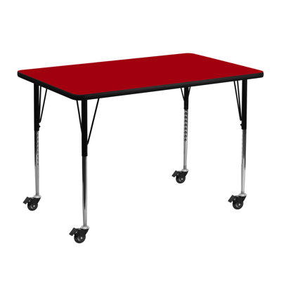Goddard Mobile 24''W x 48''L Rectangular HP Laminate Activity Table - Adjustable Legs