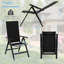 Chaise d'extérieur pliante avec siège rembourré et dossier réglable Latitude Run® 1 pièce Noir