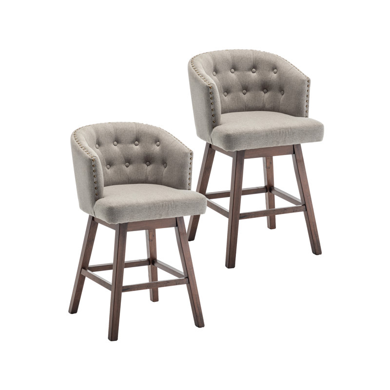 Tabouret de bar Arlisa, Gris, Tabouret de comptoir (siège d'une hauteur de 26 p