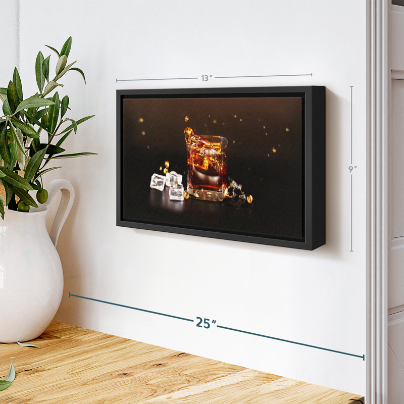 " Cold Whiskey Drink Canvas Print ", 9" H x 13" W