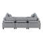 Ensemble de conversation modulaire en velours côtelé gris 6 pièces, 3 fauteuils sans accoudoirs, 2 sièges d'angle, 1 coussin de repose-pieds, meubles de salon