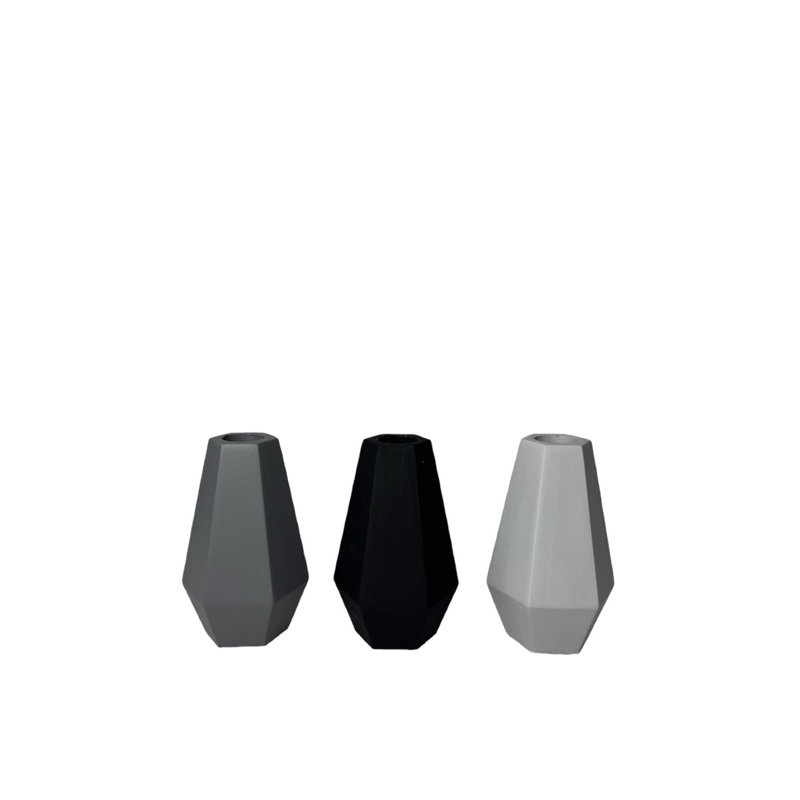 3 Piece Concrete Tabletop Candlestick Set