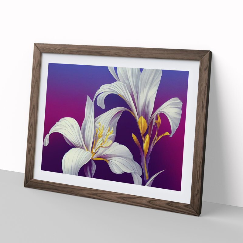 Glowing Iris Flowers - Framed Print