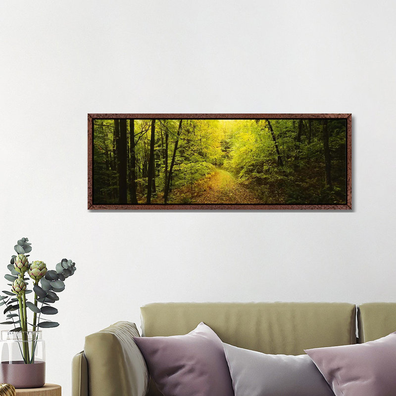 Dirt road passing through a forest, Vermont, USA 1 Piece Panoramic Wall Art on Canvas, 121.92 cm H x 40.64 cm W
