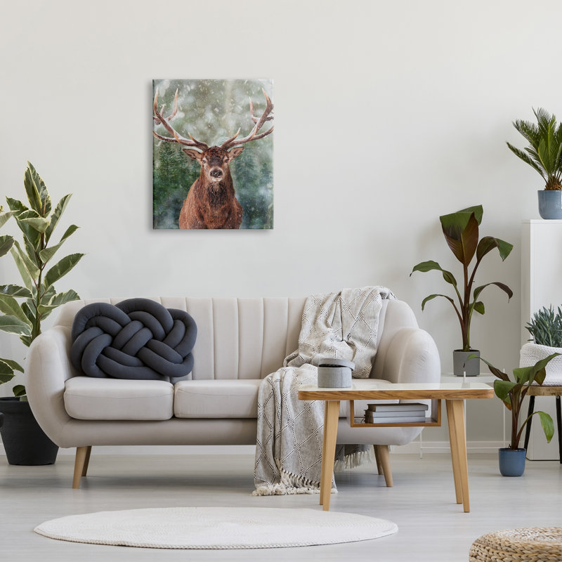 Cerf de forêt Woodland, H 30 po x l 24 po x P 1,5 po