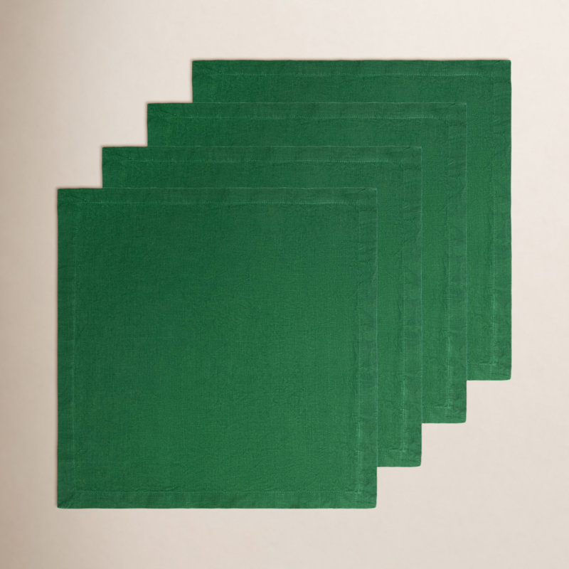 Dalissa Linen Square Napkin, Evergreen