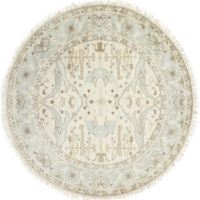 Tapis oriental rond Oushak Chobi Mute