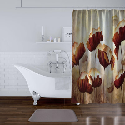 Rideau de douche simple à motif floral Betsayda