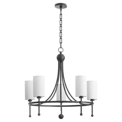 Lee Boulevard 5 Light Bead Chandelier | Matte Black